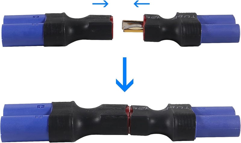Meimom 8pcs (4 Pairs) EC5 to T-Plug Style Male Female RC Connector Adapter, T-Plug to Male Female EC5 Connector Adapter No Wires RC LiPo Battery Connectors - Image 5